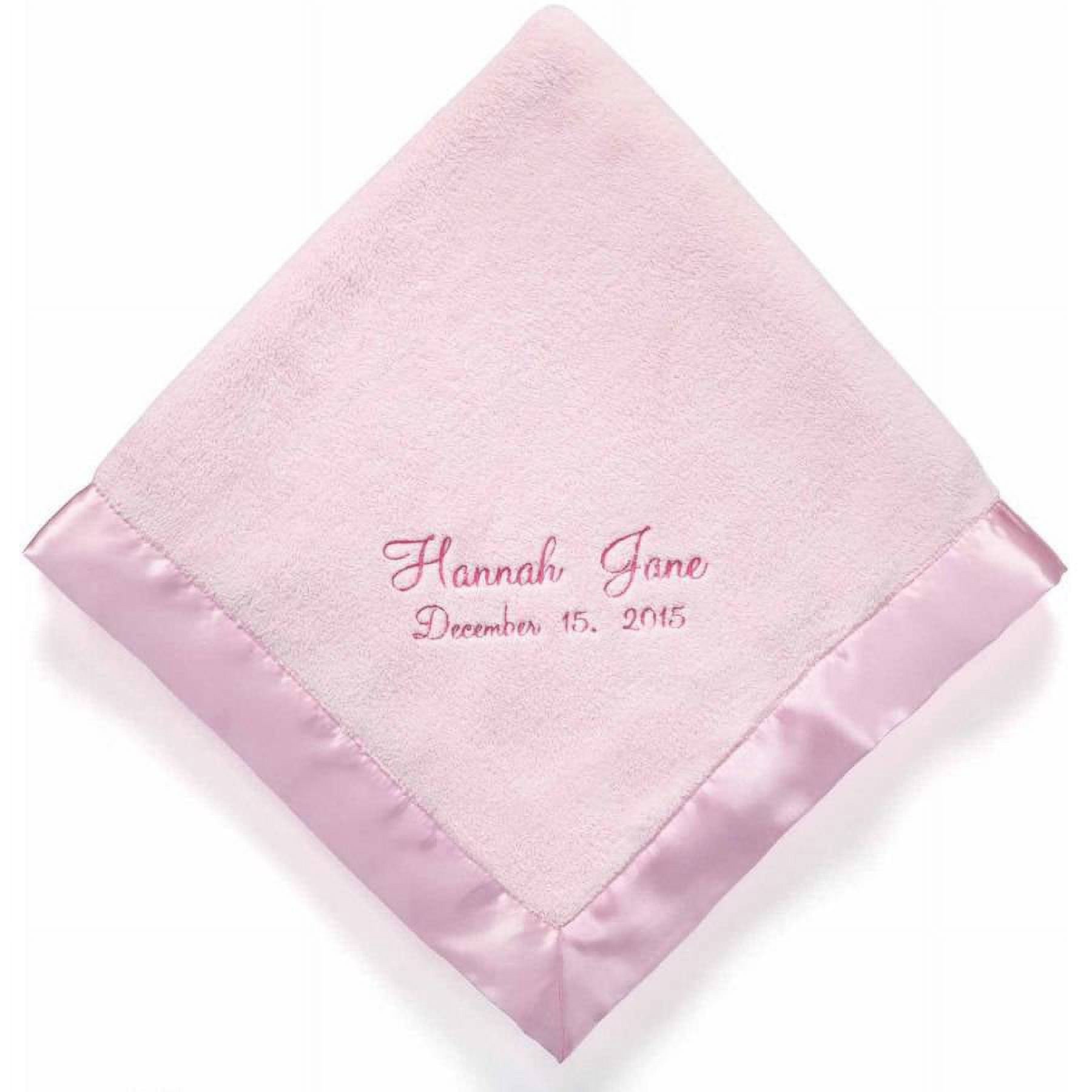 Personalized New Baby Pink Baby Blanket