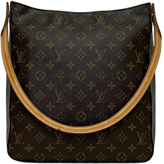 Pre-Owned Louis Vuitton Looping GM handbag f-24963 brown Monogram M51145 canvas and natural...