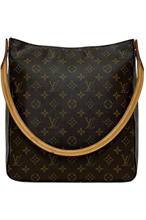 Pre-Owned Louis Vuitton Looping GM handbag f-24963 brown Monogram M51145 canvas and natural...