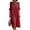 Womens dresses flowy dressy-Wine, variant on Guieoi Womens Dresses Plus Size Round-Neck Solid-Color Cotton-Linen Short-Sleeve Lace-Trimmed Ruffled-Sleeve Dress Pink L