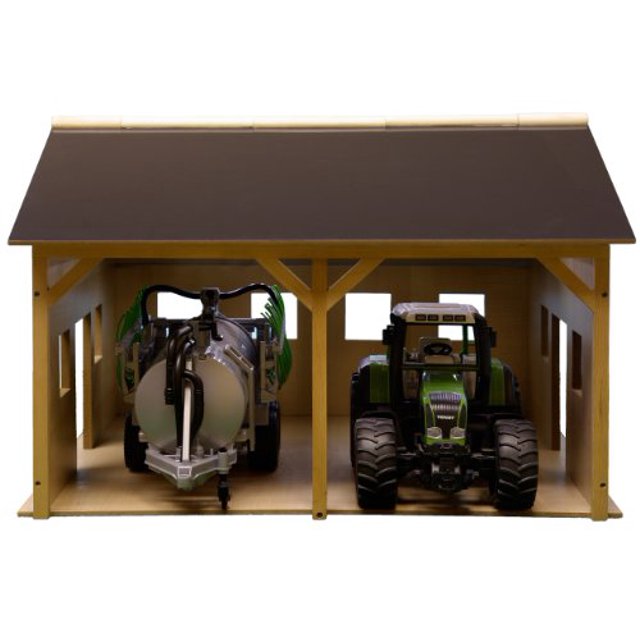 Cobertizo de madera para 2 tractores Kids Globe (escala 1:16) Globe 77222300