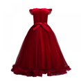 thumbnail image 3 of Little Girl Flutter Sleeves Tulle Dress Toddler Kids Party Wedding Tutu Dresses 4-14T, 3 of 4