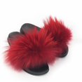 thumbnail image 1 of Mimigo Womens Luxury Real Raccoon Fur Slides Slippers Furry Sliders Fashion Flat Soles Soft Summer Flip Flop Sandals zhangyuxiang LED, 1 of 2