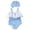 j-1060Blue438, variant on MEZZALL Summer Toddler Kids Baby Girls Swimsuit Plaid Pattern With Embroidery And Lace Trim Swimwear Bathing Suit Resort With Cartoon / Flower Print Beachwear