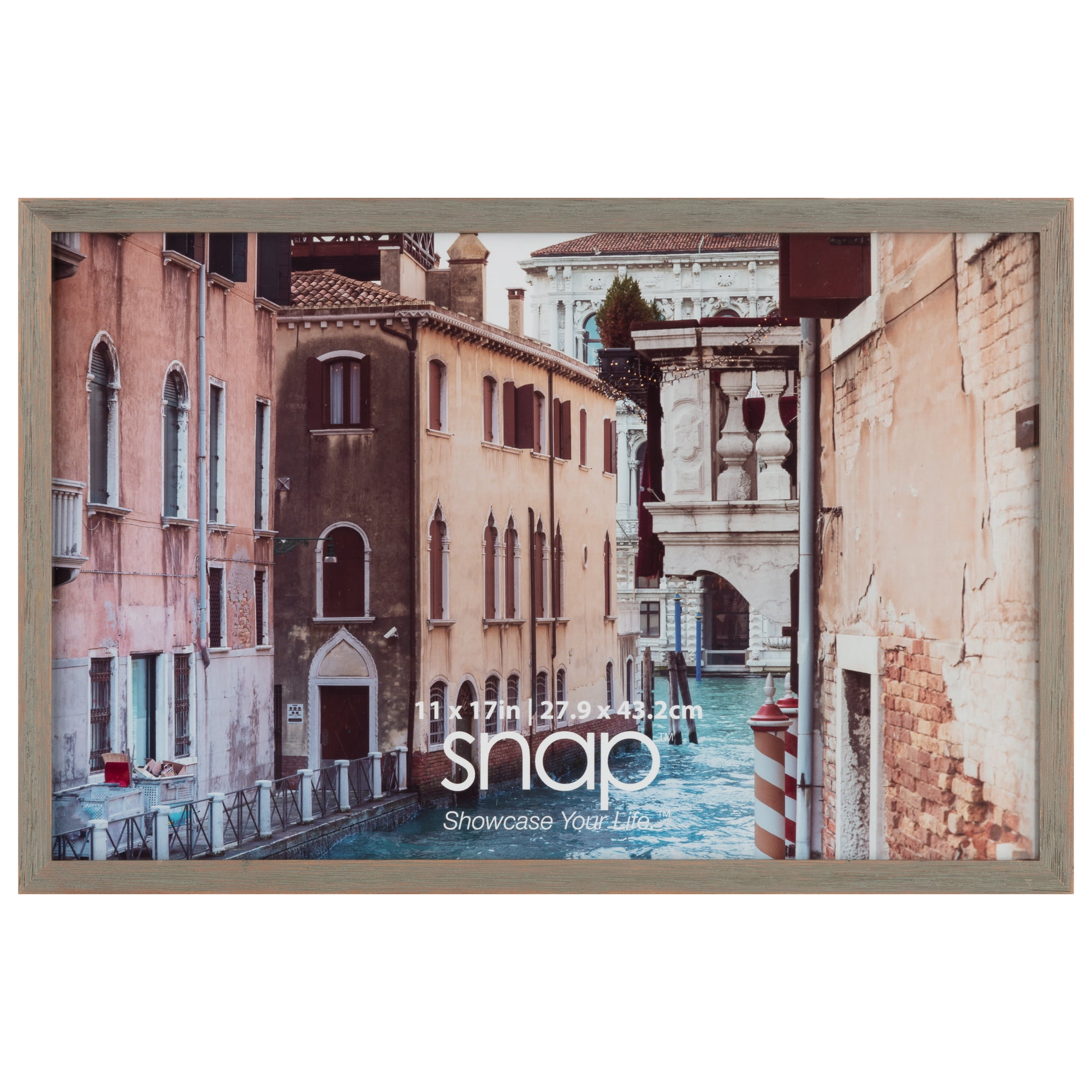 Rustic 11" x 17" Wall Mounted Picture Frame, Coastal Gray