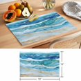 thumbnail image 6 of Turquoise Marble Placemats Set of 8, Abstract Ocean Waves Gold Stripes Modern Non-Slip Place Mats Washable Table Mats for Kitchen Dining Table Decorations Indoor/Outdoor, 6 of 9
