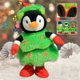 thumbnail image 5 of LED Musical Christmas Tree Penguin Stuffed Animal What You Say Light Up Soft Toy Singing Dancing Talking Record Mimicking Twisting Interactive Easter Boy Chickens for Kids Dolls for Little Girls, 5 of 7