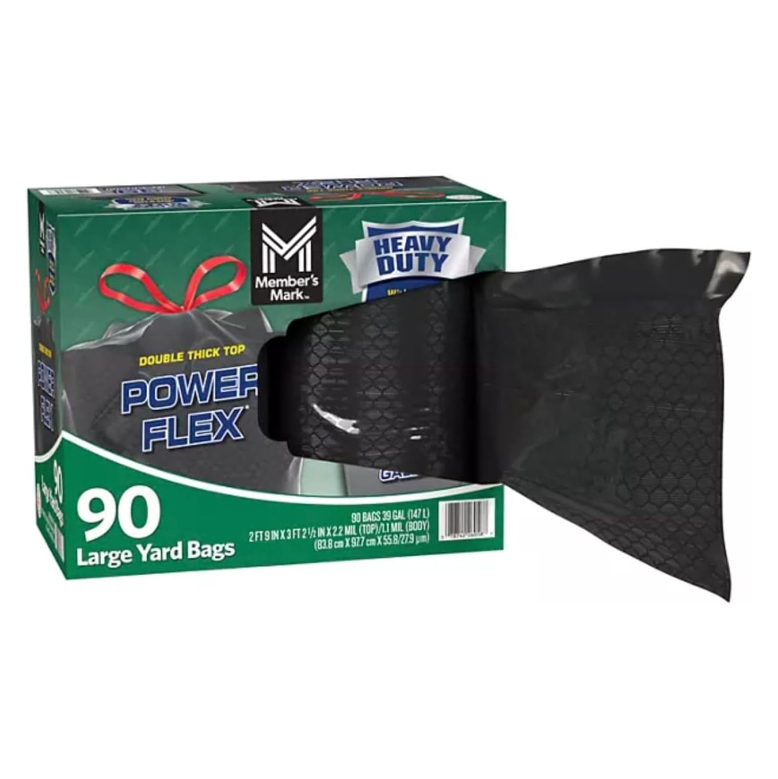 Heavy Duty 39-Gallon Yard Trash Bags, Unscented, 90 ct.