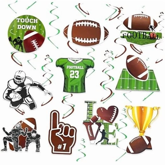 STAR- Football Party Decorations, 20 Pcs Football Hanging Swirl Decorations With
