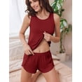 thumbnail image 4 of Ekouaer 2 Pieces Womens Tank Top Pajamas Set Soft Sleepwear Sleeveless Cami and Shorts Summer Loungewear Pjs Set, 4 of 6