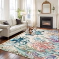 thumbnail image 2 of Large Area Rugs for Living Room Bedroom, Vintage Coastal 5'x8' Rug Washable Carpet Runner Indoor Outdoor, Sea Turtle Octopus Coral Beach Nautical Non Slip Floor Mats Rug for Kitchen, Bathroom, 2 of 8