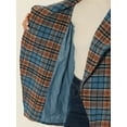 thumbnail image 5 of INSPIRE CHIC Women's Shawl Collar Asymmetrical Hem Belted Plaid Coat XS Blue, 5 of 7
