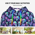 thumbnail image 4 of Daiia starry sky Skull flower Pattern Women's Fashion Hoodies & Sweatshirts with Kangaroo Pocket Hooded Sweatshirt with Eye-catching Drawstrings-Large, 4 of 7