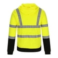 thumbnail image 4 of Hinvhai High Visibility Safety Sweatshirt for Men, Class 3 Reflective Zippered Hooded Sweatshirt, Hi-Vis Safety Hoodie with Black Bottom Green 12(XXXL), 4 of 6