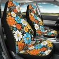 thumbnail image 3 of ZIATUBLE Hippie Flower Car Front Seat Covers Universal High Back Design Front Seats Only Auto Accessories Protectors Decor 2 Pcs Bucket Seat Cover Fit Most Cars Sedan Truck SUV Van, 3 of 7