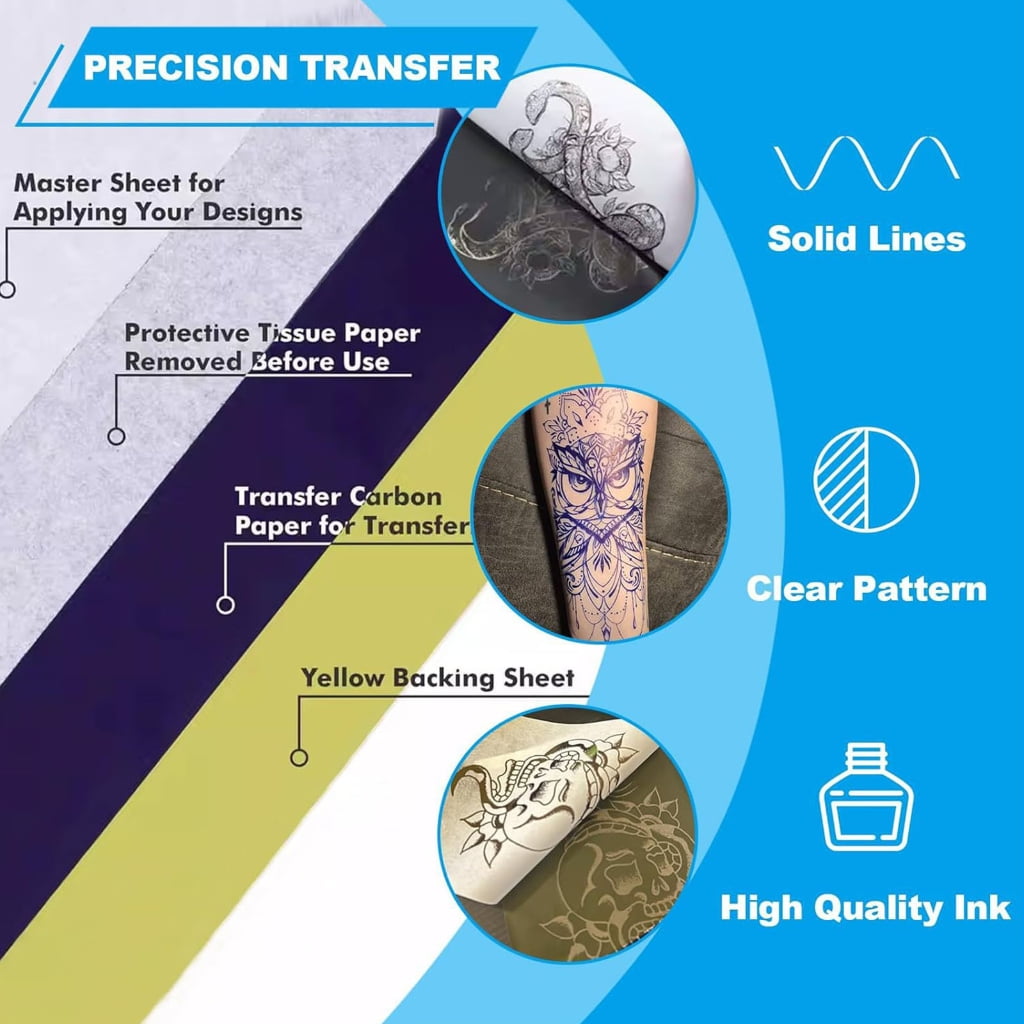 Pack of 100sheet Tattooing Transfer Paper for Thermal Transfer Tracing Designs