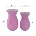 thumbnail image 4 of Fleurine Colored Glass Collection, Set of 2 Frosted Glass Tulip Shaped Tabke Vases in Rose, 4 of 8