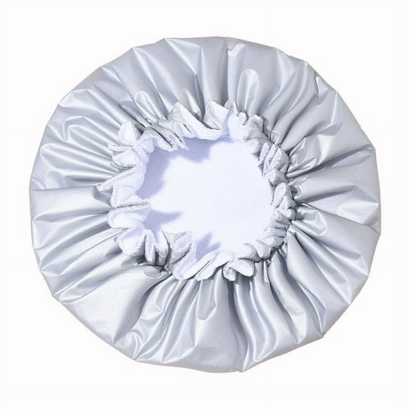 Shower Cap Reusable Waterproof Shower Bonnet, Terry Lined Shower Caps for Women, Triple Layer Hair Cap for Shower, Elastic Band Bath Hair Hat Large Plastic Shower Cap for Braids Long Hair