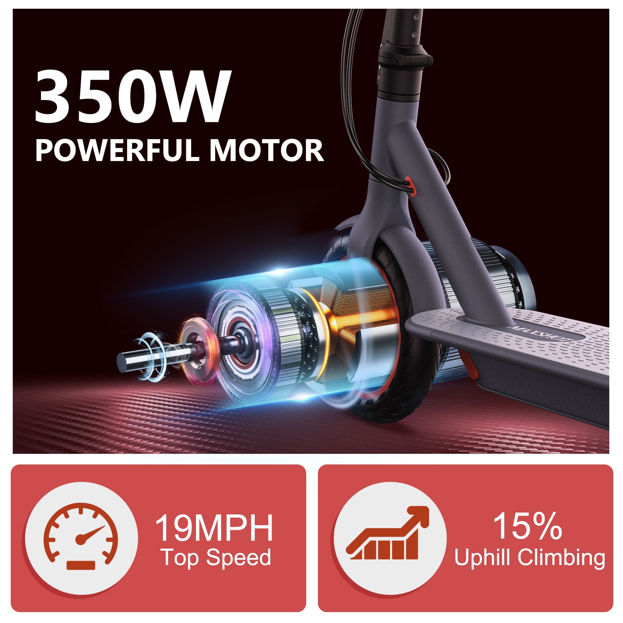 JOYHIS Electric Scooter for Adults, 350W Motor 19 MPH Portable Folding Commuting Electric Scooter Up to 21 Miles Range 8.5"Anti-skid solid tyre