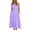 Purple, variant on Women's Casual Loose Solid Color V-Neck Sleeveless Beach Dress Bubble Crinkle Midi Hollowed Out Party Vacation Holiday Summer Dress, Yellow M