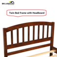 thumbnail image 6 of Bellemave Simple Style Twin Size Wood Platform Bed Frame Space Saving Twin Platform Bed with Trundle and Headboard, No Box Spring Needed, Walnut Brown, 6 of 11