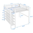 thumbnail image 7 of Full Size Loft Bed, Metal Loft Bed Frame with 4-Tier Shelves and Storage, Heavy Duty Loft Bed Frame with Under-Bed Storage Space, Built-in Ladder and Full-Length Guardrails, for Bedroom, 7 of 7