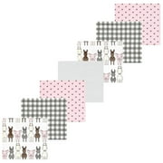 Luvable Friends Hudson Baby Flannel Receiving Blankets 7pk, Barn Pals Pink