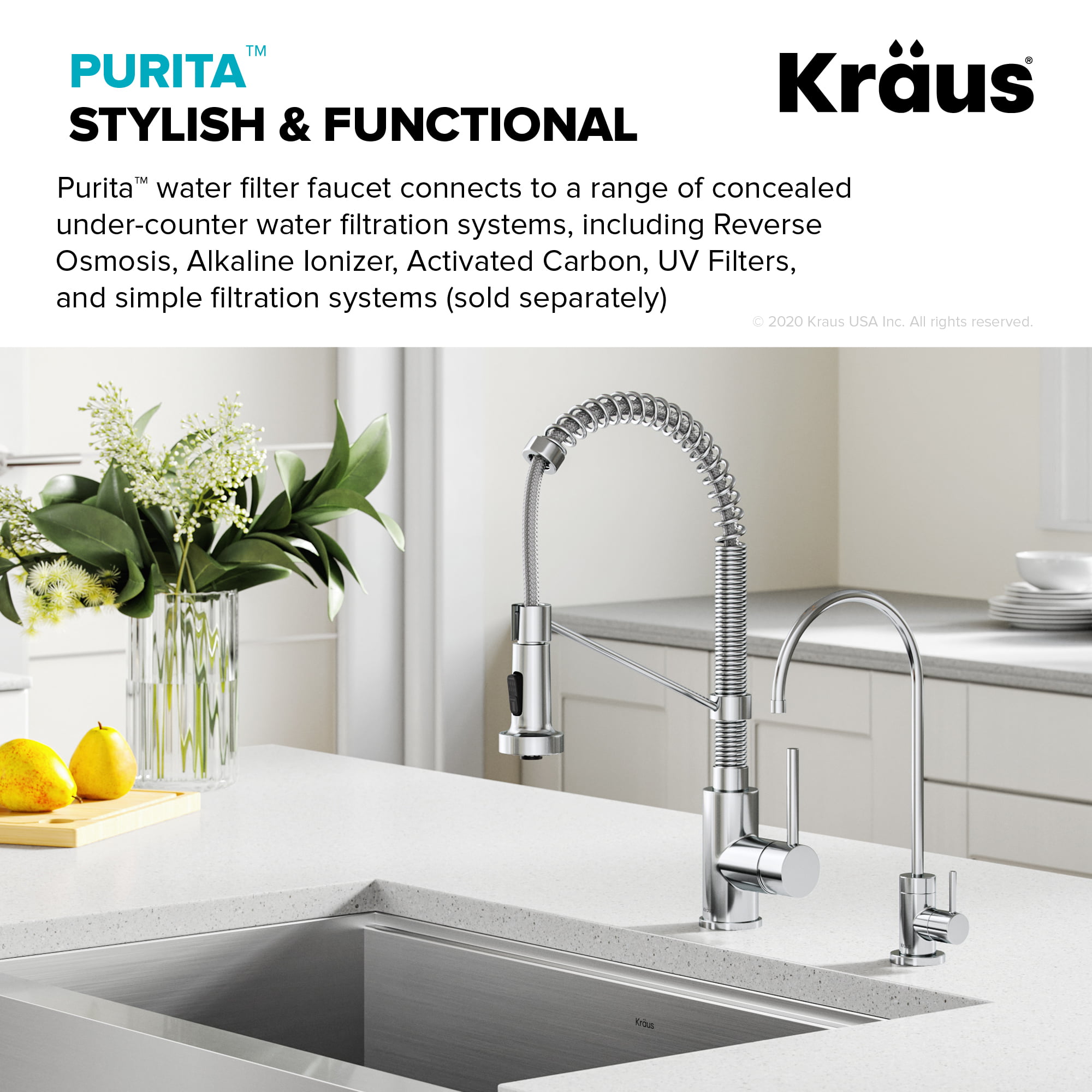 Kraus Purita™ 100% Lead-Free Kitchen Water Filter Faucet in Spot Free  Stainless Steel