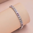 thumbnail image 2 of Adjustable Tennis Bracelets for Women Trendy 925 Sterling Silver Colorful Tennis Bracelet Sparkly 5A CZ Charm Wedding Bracelets for Brides 16.5+2CM, 2 of 6
