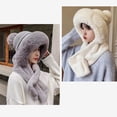 thumbnail image 2 of Qarigey Gorro cálido de felpa para invierno, deportes al aire libre, senderismo, Camping, escalada, pesca, nieve, esquí, patinaje, bufanda térmica, Sombreros Gris Qarigey AP013690-03, 2 of 6