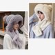 thumbnail image 3 of Minnieouse Gorro cálido de felpa para mujer, lindo Otoño Invierno, Camping, escalada, ciclismo, nieve, esquí, patinaje, bufanda térmica con capucha para Sombreros Rosado Minnieouse AP013690-02, 3 of 6