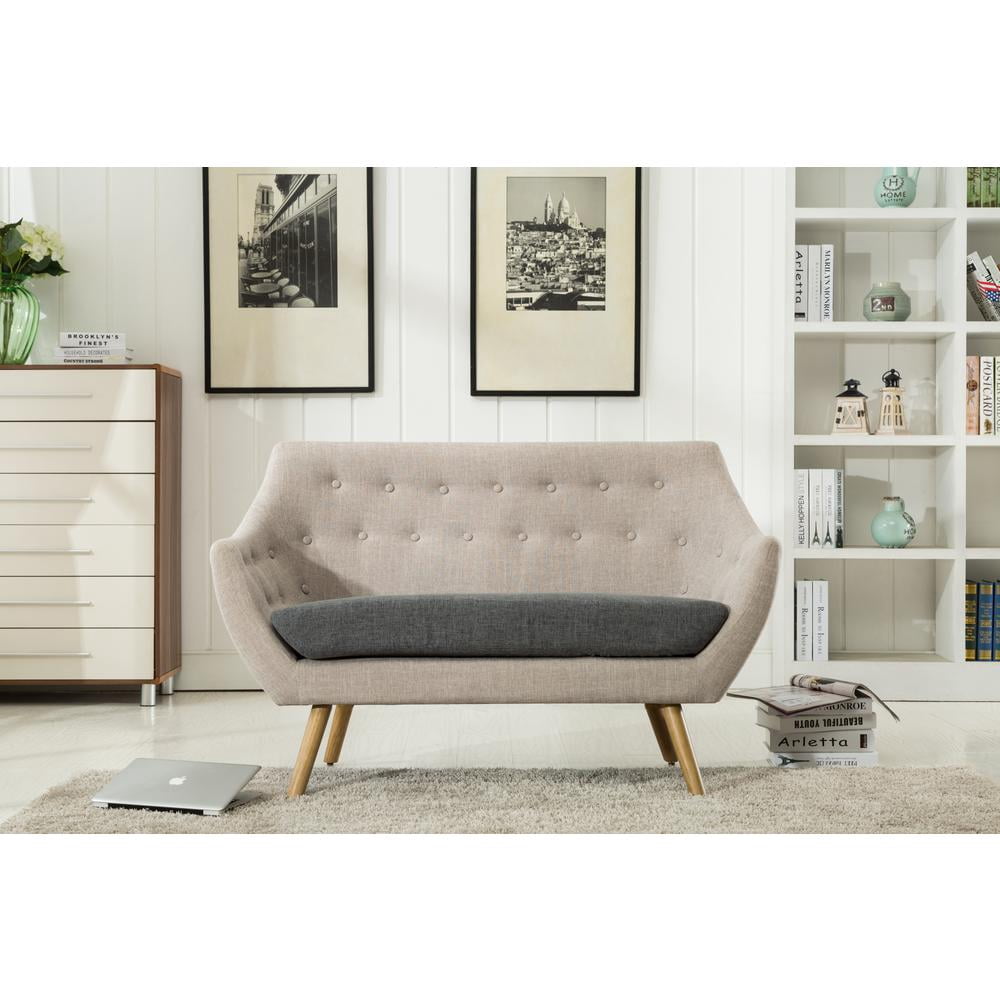 Boraam Kara Loveseat [Light Gray, Dark Gray Seat]