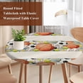 thumbnail image 3 of Ball Sports Round Tablecloth 36-44 Inch Round Fitted Table Cloth with Elastic Edge, Rustic Football Basketball Sports Waterproof Table Cover Protector for Outdoor Picnic Party Dining, 3 of 9