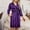Purple, variant on IUYRTFE Women Long Sleeve V Neck Nightgown Open Front Bathrobe with Sash Belt Soft Casual Loose Cardigan Knee Length Night Dress Homewear Wear