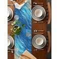 thumbnail image 2 of nqOlkjepod Blue Ombre Coastal Table Runner 108 Inches Long Farmhouse Dress Scarves, Summer Nautical Beach Ocean Seaside Dining Tablerunner for Coffee Table/Kitchen Island/Party Décor, 13" x 108", 2 of 8