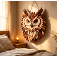 thumbnail image 5 of Handmade Patchwork Owl Wall Hanging DIY Kit Multi‑Layer Fabric Craft Supplies Vintage Textile Art Project for Living Space Wall Home Ornament Making (Brown), 5 of 7