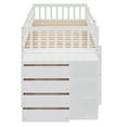 thumbnail image 5 of Bellemave Twin Over Twin Bunk Bed with Storage, Wood Low Bunk Bed with 4 Drawers and 3 Shelves, Twin Floor Bunk Bed Frame for Teens  Adults- White, 5 of 8