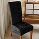 thumbnail image 5 of Funda elástica de terciopelo para silla con respaldo alto inclinado | Funda elástica antisuciedad para silla de comedor | Gris liso, rosa y dorado | Funda protectora para hotel y hogar con tod, 5 of 5