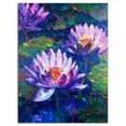 thumbnail image 2 of Blue Lotus Oil Painting - Floral Art Canvas Print, 2 of 3