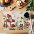 thumbnail image 2 of Gnomes Mushroom Placemats Set of 4 Farmhouse Vintage Leaves Plants Butterfly Place Mats Indoor Wipeable Table Mats Washable Dining Table Placemats for Kitchen Holiday Party Home Decor 13x19 Inch, 2 of 9