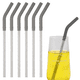 thumbnail image 1 of Juego de 6 pajitas de Metal reutilizables de acero inoxidable con cubierta de codos con puntas flexibles de silicona, pajitas de Metal, 1 of 6