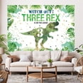 thumbnail image 4 of Three-rex Birthday Backdrop for Boys Dinosaur 3rd Birthday Green Leaf Background 3 Years Old Dinosaur Theme Party Decorations Banner Supplies Photo Booth Props, 4 of 4