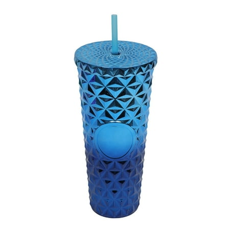 

Summer 710 800Ml Reusable Plastic Cup With Lid And Straw Cold Drink Cup With Straw Clear Cup Double Layer Plastic Large Capacity Straw Cup Creative Portable Lid Crystal Piercing