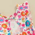thumbnail image 6 of Bagilaanoe Toddler Baby Girl Summer Jumpsuit Shorts Floral Print Flying Sleeve Bodysuit 6M 12M 24M 3T 4T Kids One Piece Romper, 6 of 8