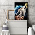 thumbnail image 4 of Cuadros Decorativos 5D DIY diamante pintura lobo aullido taladro redondo completo JShteea Nuevos Originales, 4 of 9