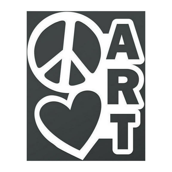 Peace Love Art Vinyl Decal Sticker | Cars Trucks Vans Walls Laptops Cups | White | 5.5 X 4.3 Inch | KCD1658