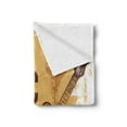 thumbnail image 2 of Rock Music Soft Flannel Fleece Blanket, Vintage Sketch Hand Drawn Drums and Microphone Pattern Abstract Backdrop, Cozy Plush for Indoor and Outdoor Use, 70" x 90", Pale Coffee Brown, by Ambesonne, 2 of 5