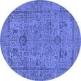 thumbnail image 1 of Ahgly Company Indoor Round Oriental Blue Industrial Area Rugs, 6' Round, 1 of 4