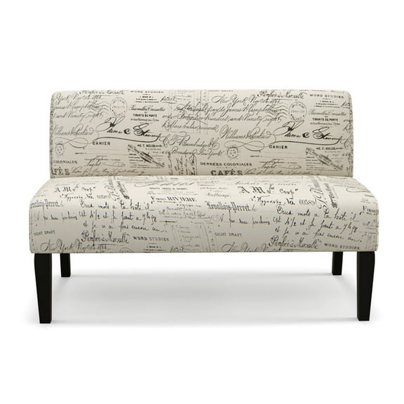 Yardi Yard Living Room Wooden Leg Armless Loveseat Sofa-Multicolor, Brand New Ottoman, Ergonomic Sponge Padding, Wood Legs, Non-Marking Glides, Great for Home & Hotel