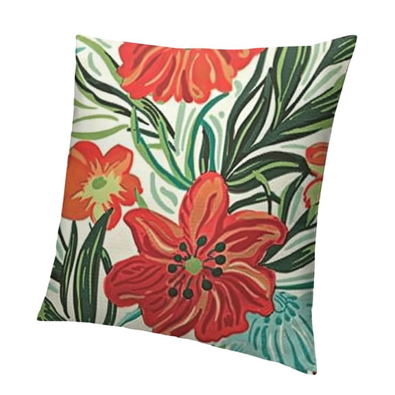 BANET Outdoor s Waterproof Decorative Square Pillowcase Outdoor Pillows for Patio Furniture Garden Balcony Couch(Red and Sage Green) White